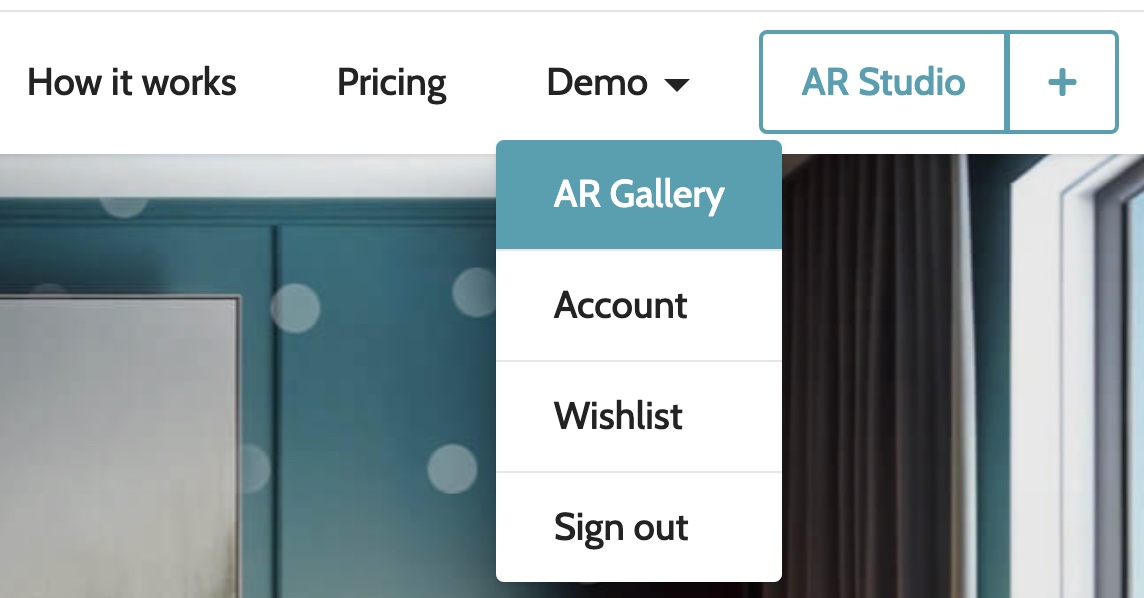 AR Gallery in Menu