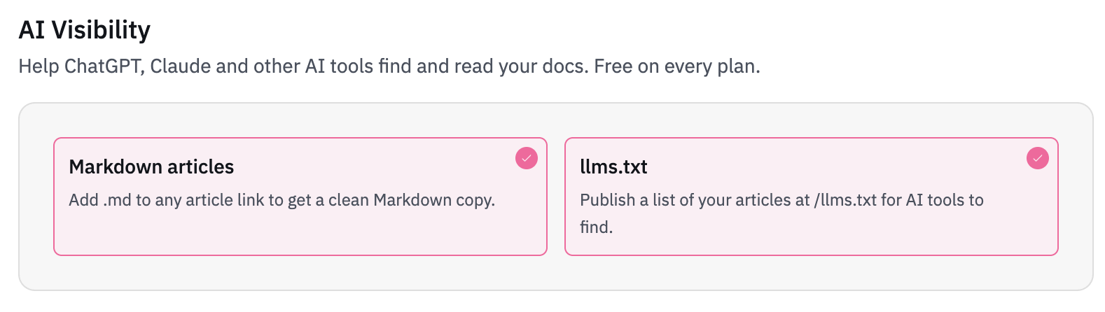 Screenshot of card for markdown version