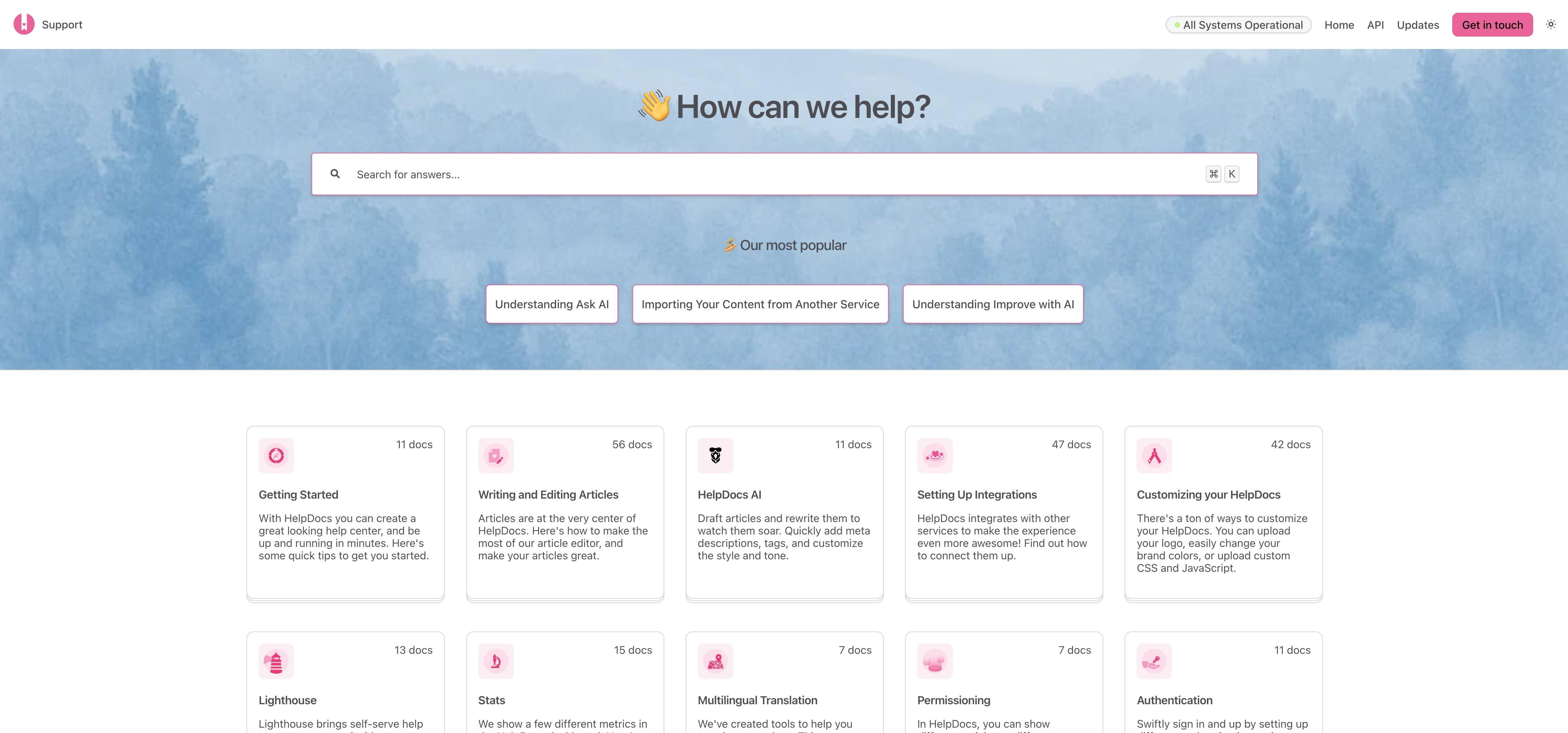 Example of an image background for a HelpDocs knowledge base