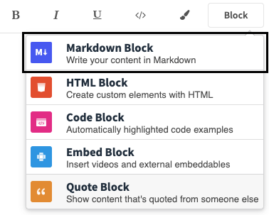 markdown code block