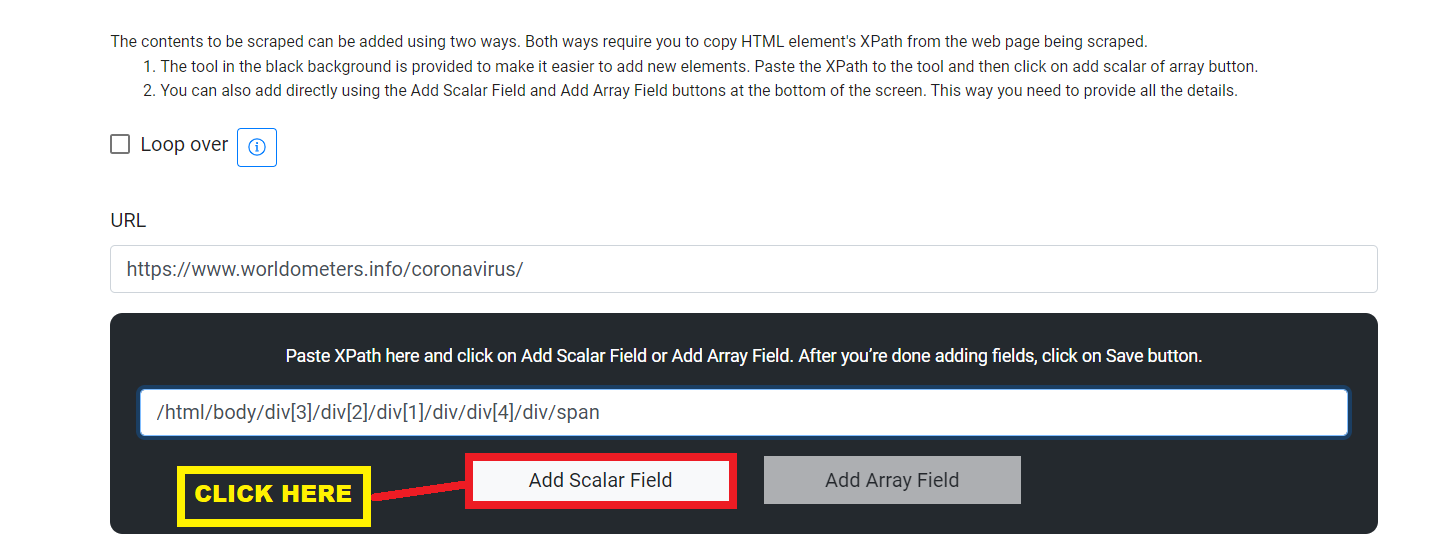 Add Scalar Field