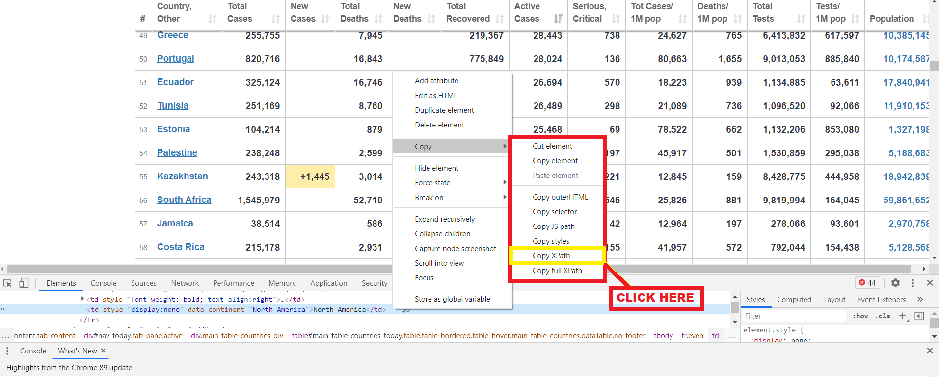 Copy FullXPath