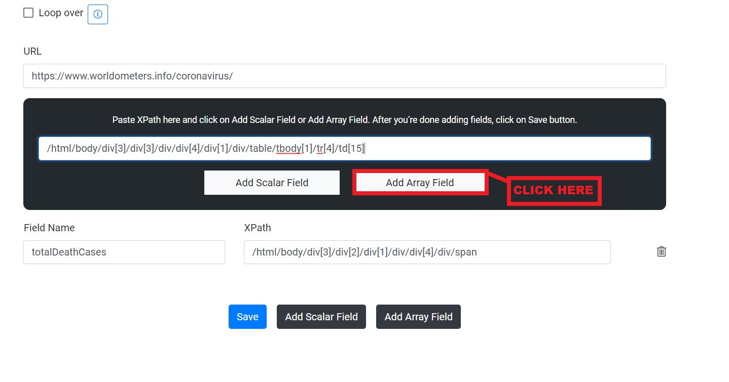 Add Array Field