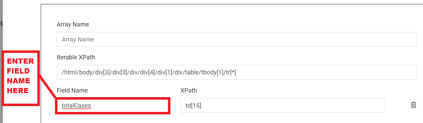 Array Field Name