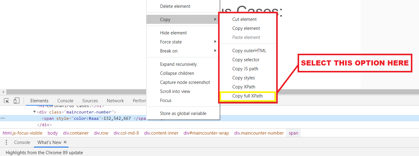 Copy Full X path