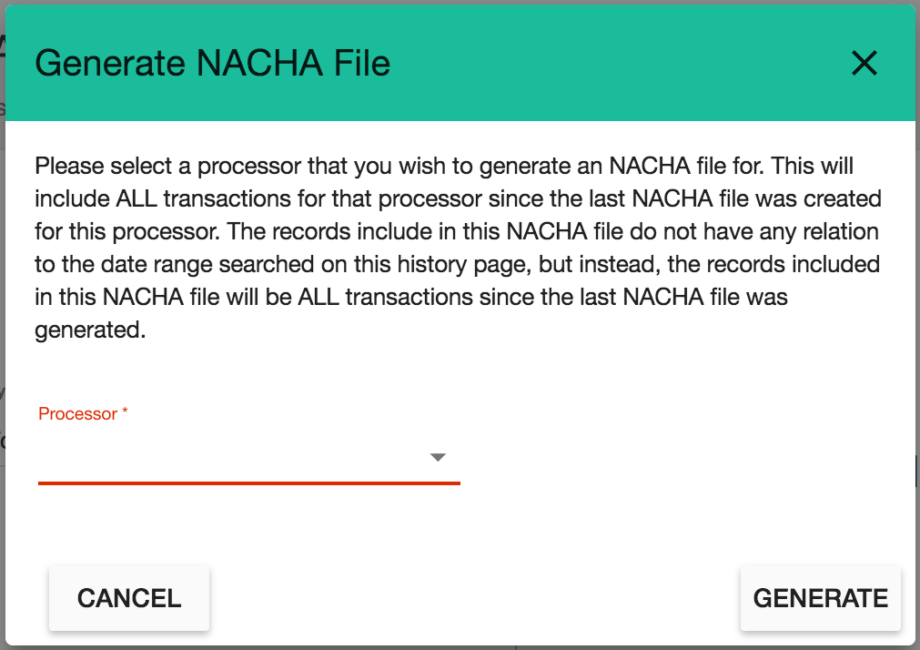 Secure Payments NACHA Files and History HelpDocs