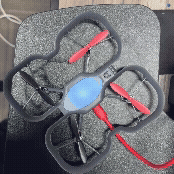 CoDrone EDU with pulsing light blue LED