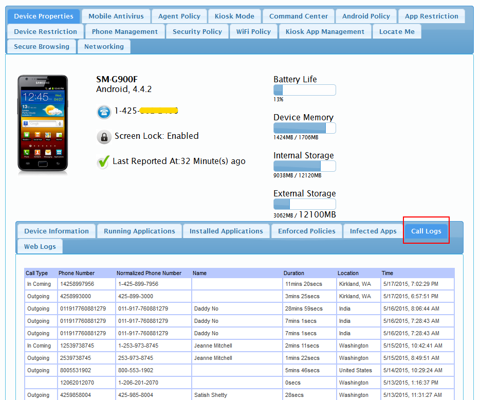 Phone Call Logs