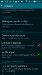 Enable App Installation from unknow resources