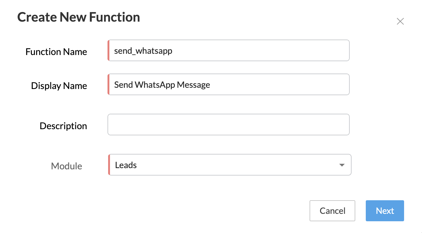 Passo 5: Enviando mensagens do WhatsApp usando o Zoho CRM - WATI