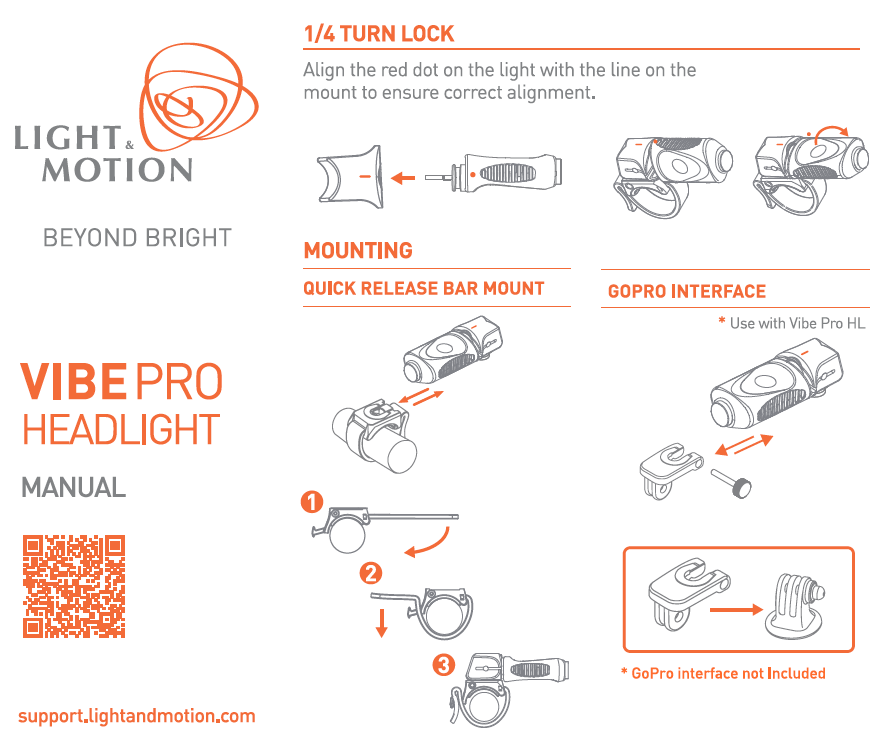 Light & Motion Vibe Pro Headlight/Vibe Pro Taillight Combo Bicycle Lights NEW 