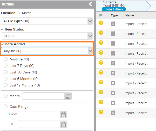 Neat Lightweight App Export selected date range - Step 3