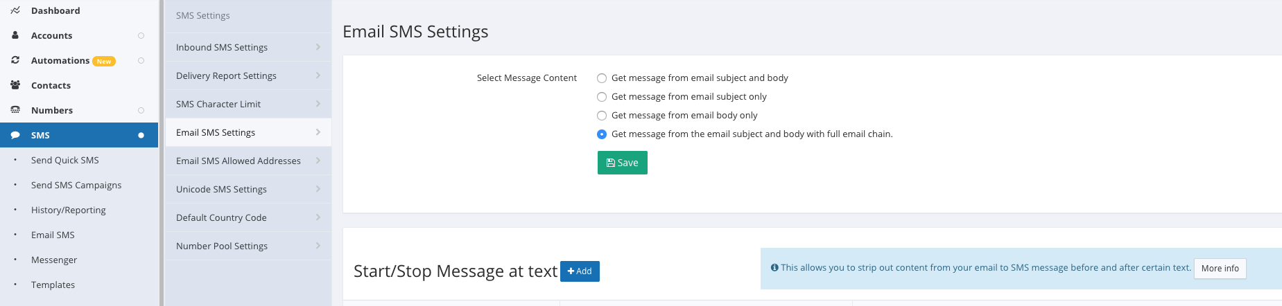 clicksend email to sms