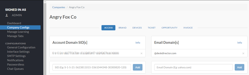 2. Set up Company Domain