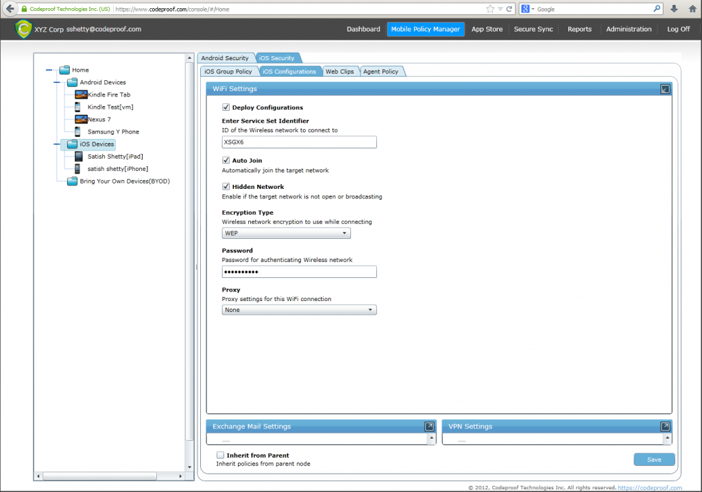 Remotely configuring WiFi on mobile devices