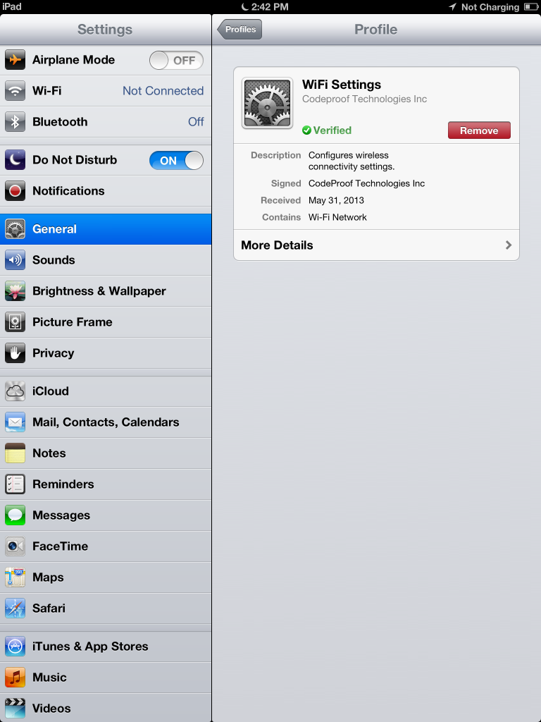 Remotely Configuring WiFi in iPad using Codeproof 