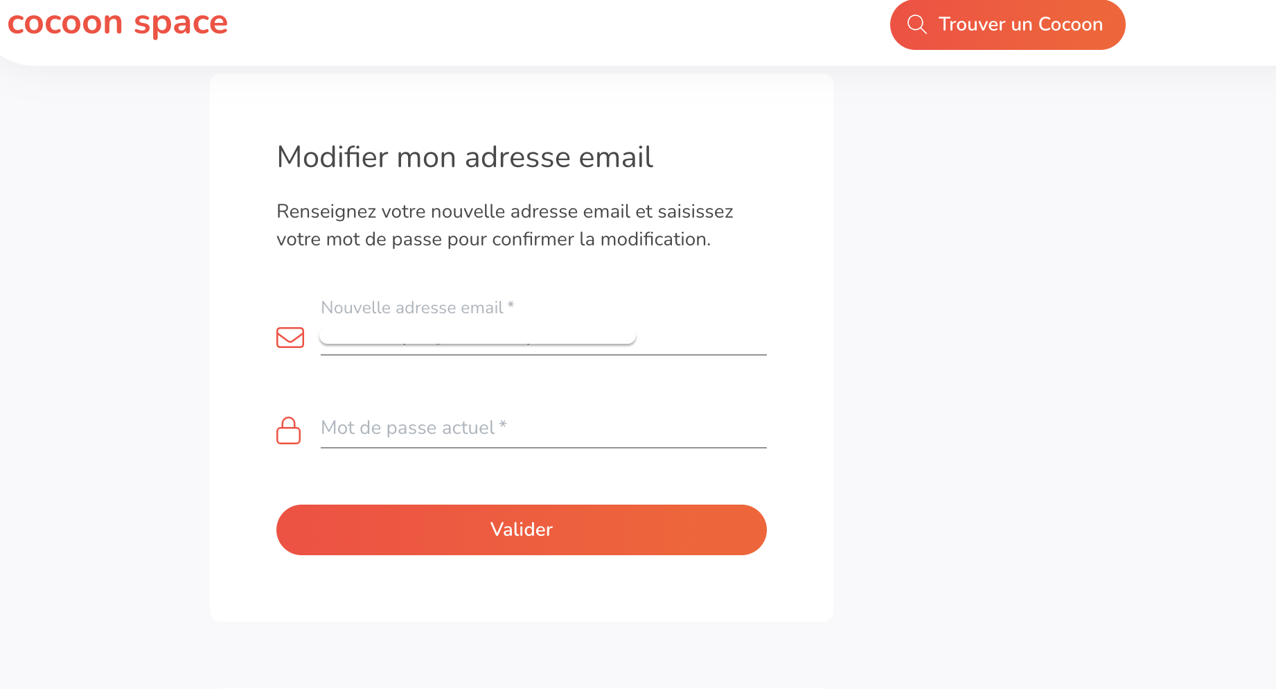 Modification adresse email