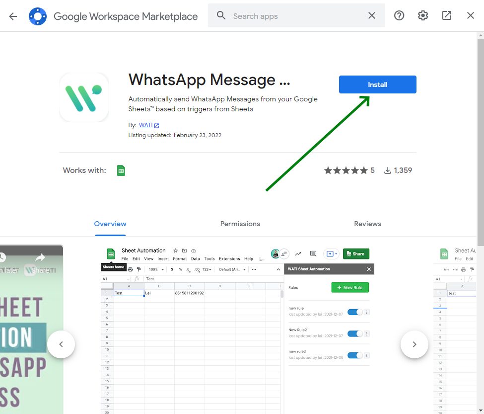 API WATI, WhatsApp - Passo 3: Automação do Google Sheets