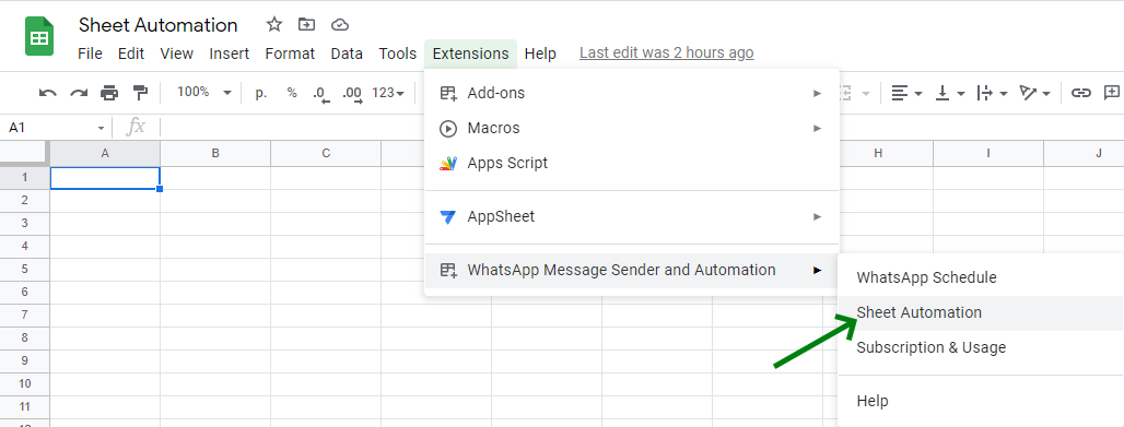 API WATI, WhatsApp - Criando uma Nova Regra - Google Sheets