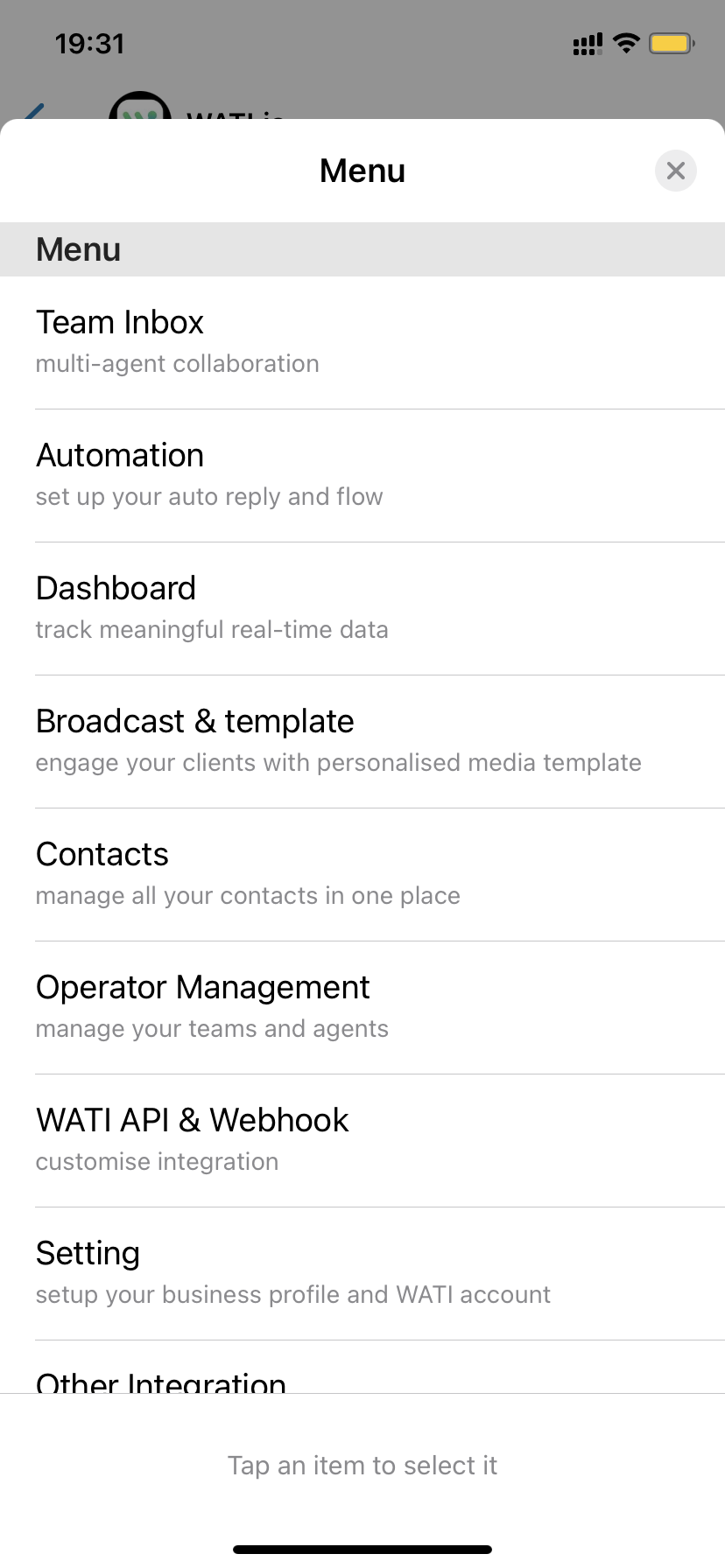 WATI - WhatsApp Team Inbox - API WhatsApp - CRM WhatsApp - Mensagens Interativas WhatsApp