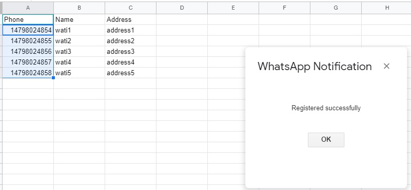 Como Usar - Passo 3.1: Google Spreadsheet Sender. API WATI, WhatsApp