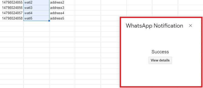 Como Usar - Passo 3.2: Google Spreadsheet Sender. API WATI, WhatsApp