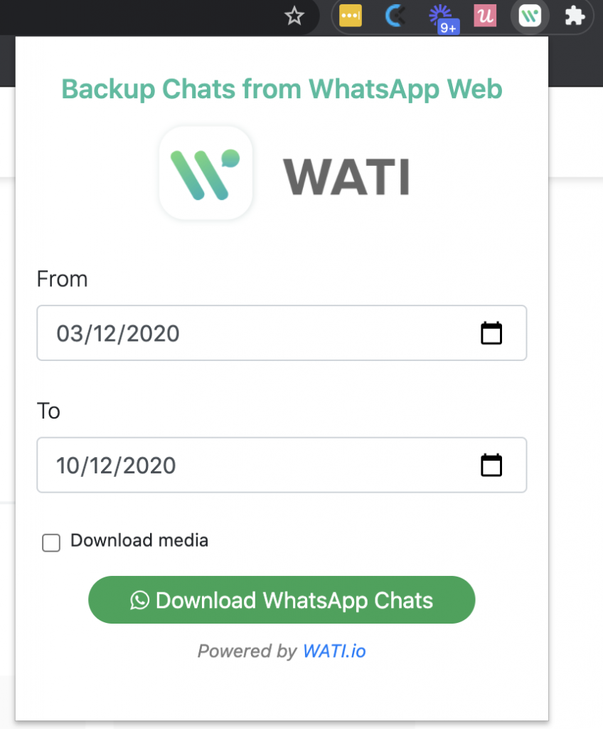 WATI - WhatsApp Team Inbox - Exportar Conversa WhatsApp - API WhatsApp - Backup de Conversas WhatsApp