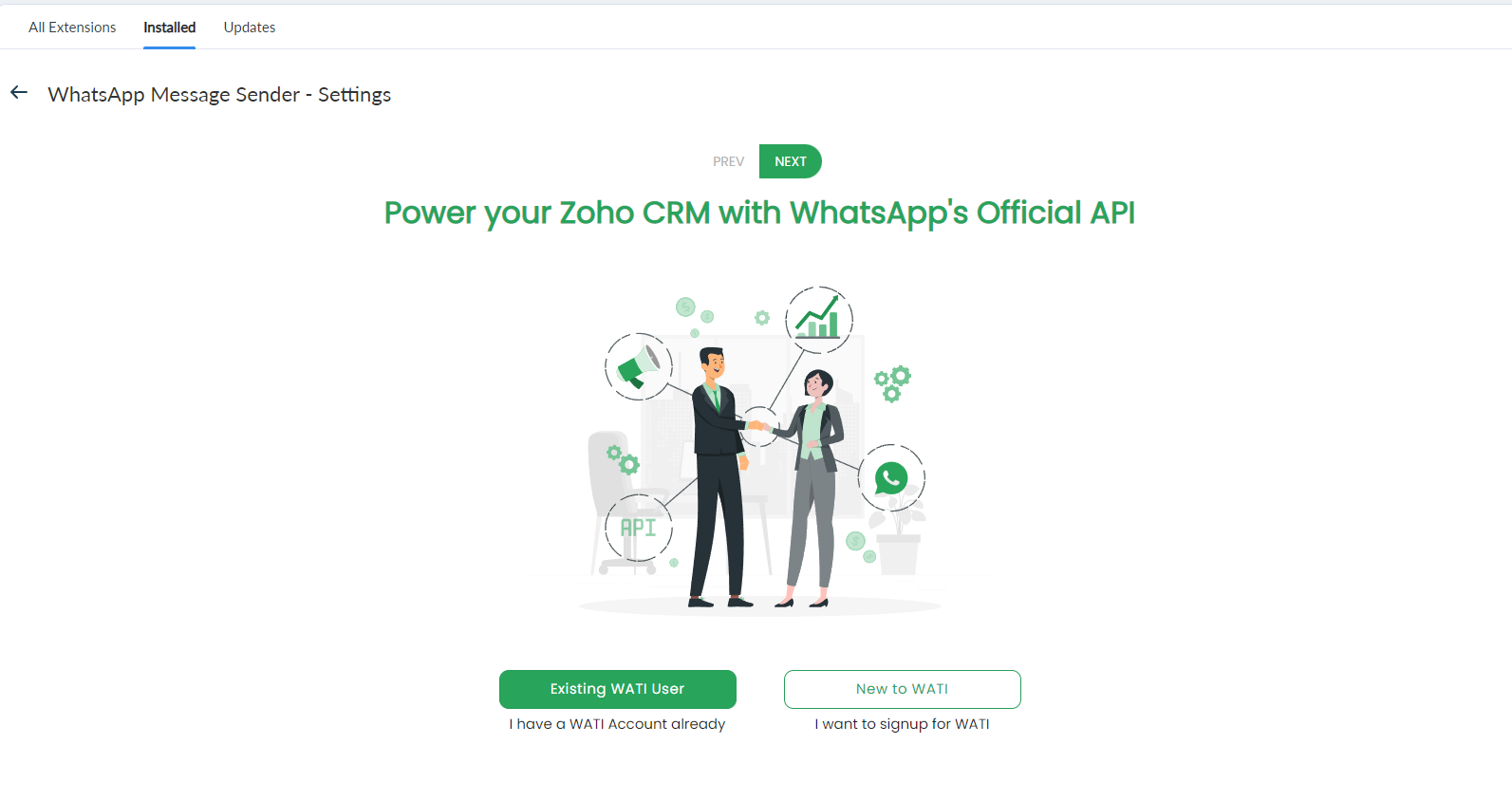 WATI - WhatsApp Team Inbox - API WhatsApp - CRM WhatsApp - Integração Zoho CRM WhatsApp
