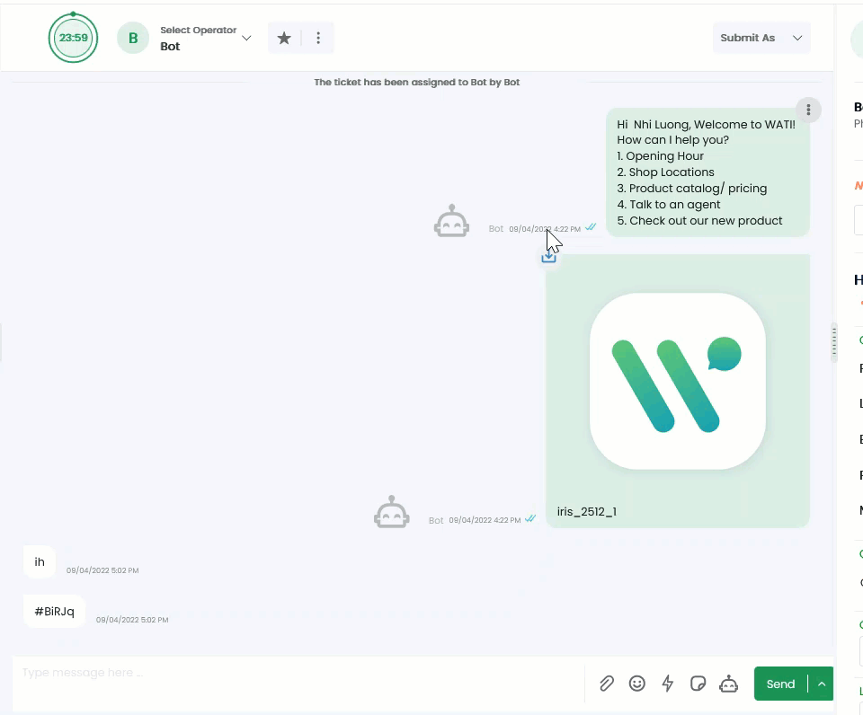 WATI - WhatsApp Team Inbox - API WhatsApp - CRM WhatsApp - 2022.04.1 - Lançado em 6 de Abril de 2022