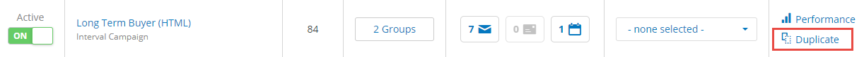 Duplicate campaign button