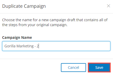 Duplicate campaign name option