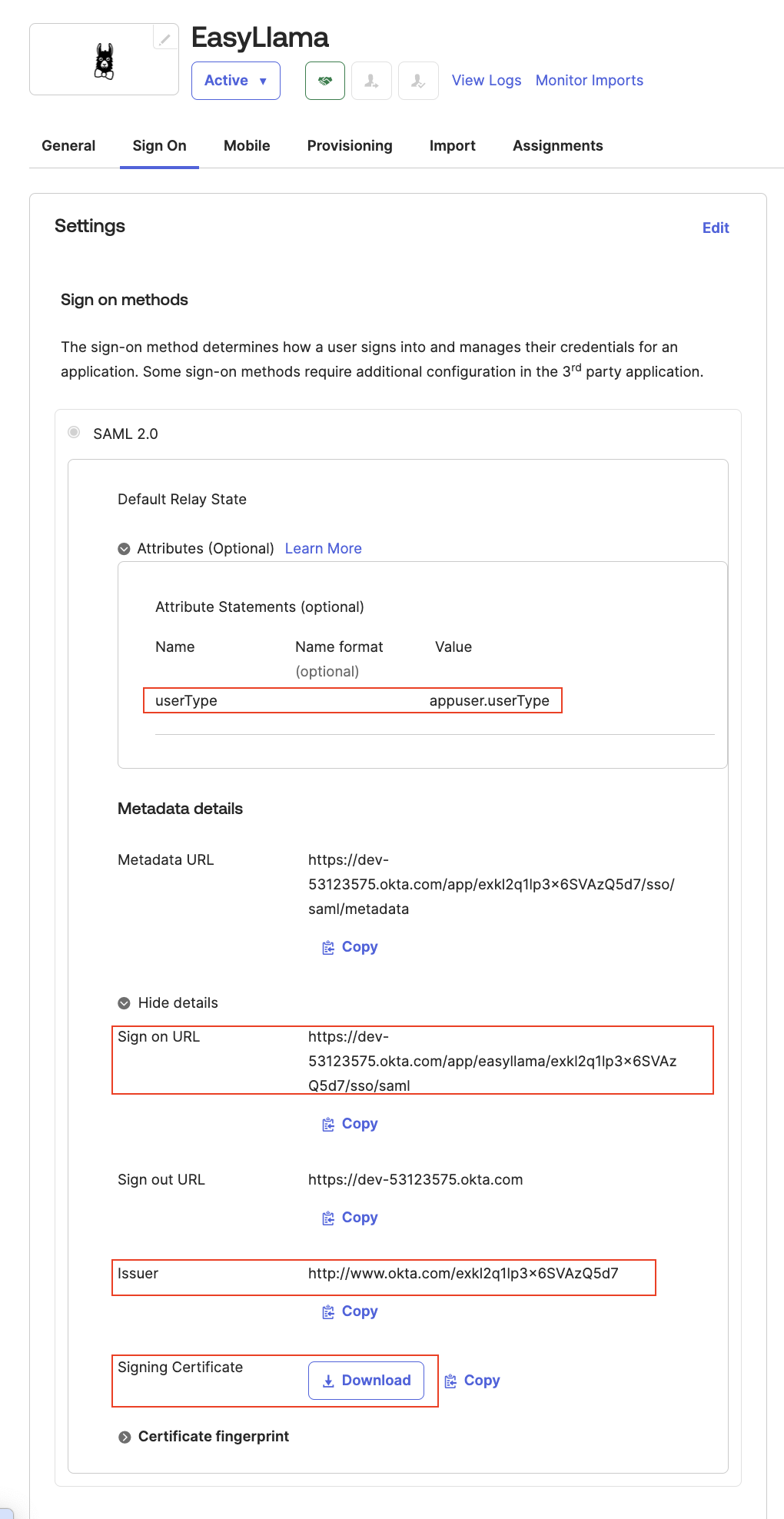 Okta EasyLlama setup 