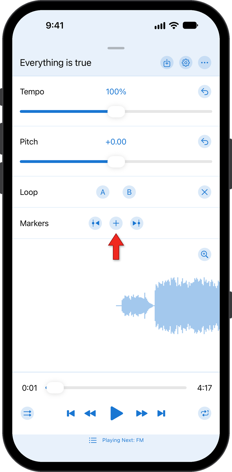 Add Marker to the audio file