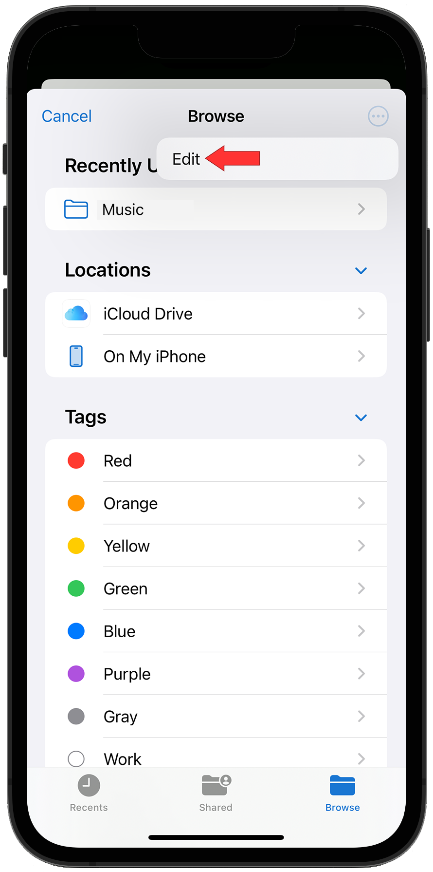 Edit menu option