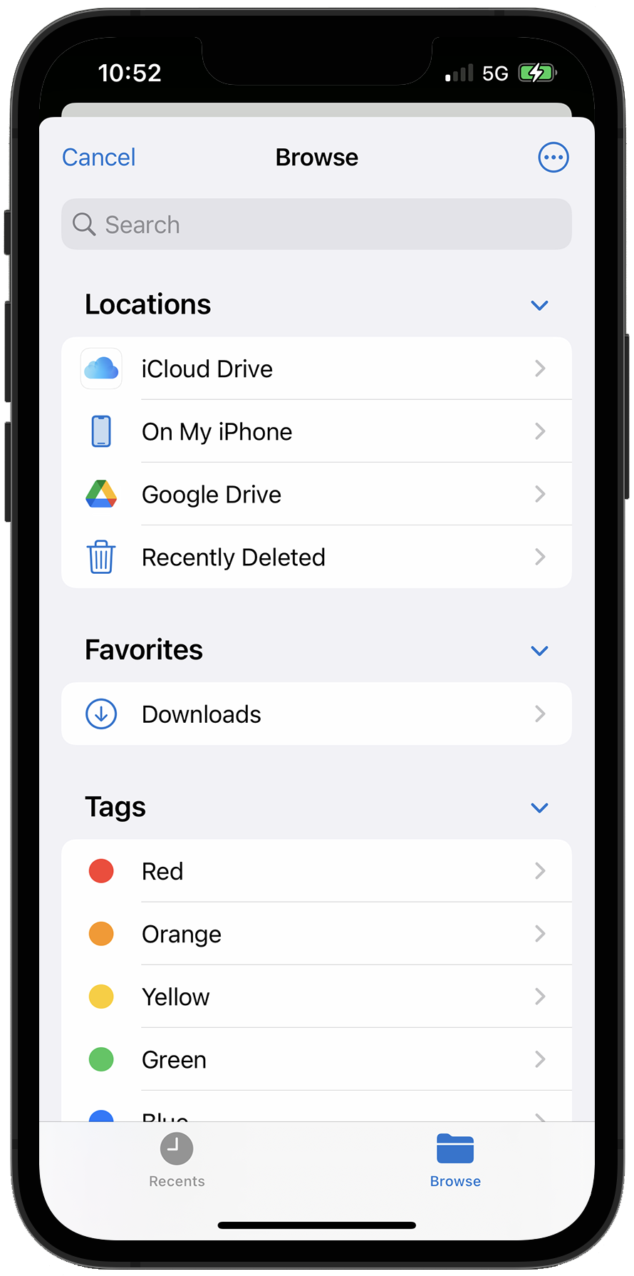 Files app browser