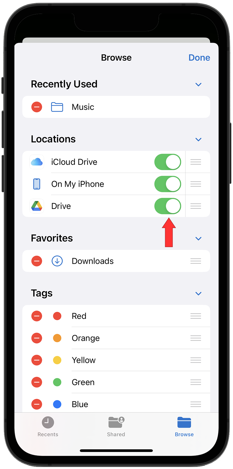Turning on Google Drive