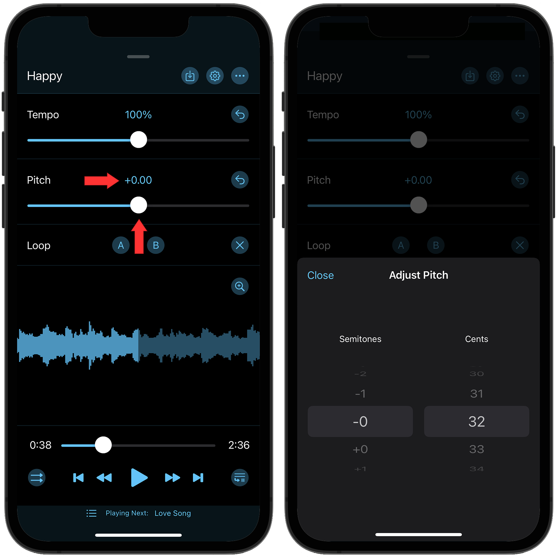 Pitch controls
