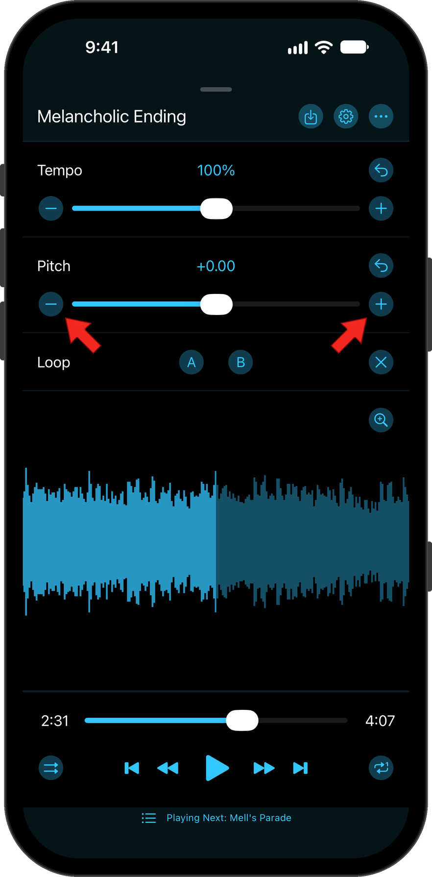 Plus/minus buttons