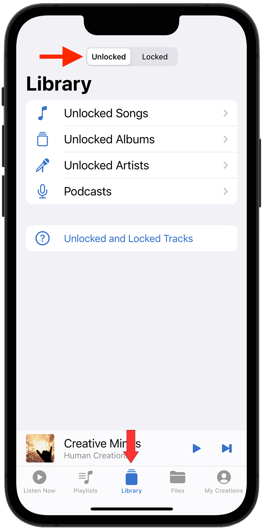 Unlocked and Locked Sections