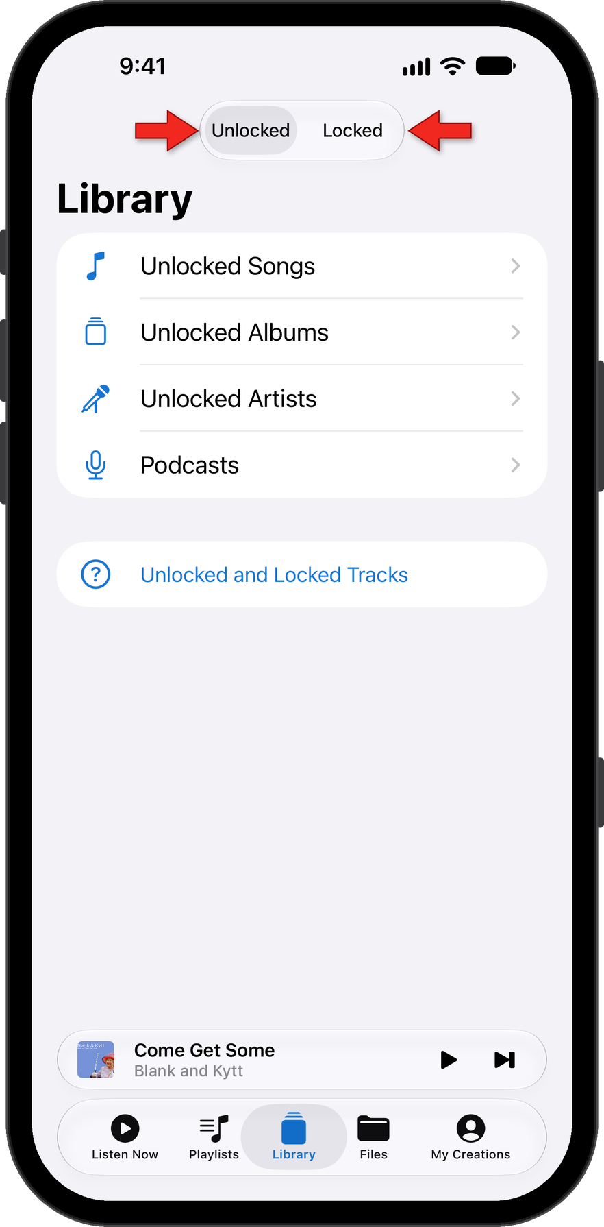 Unlocked and Locked Sections