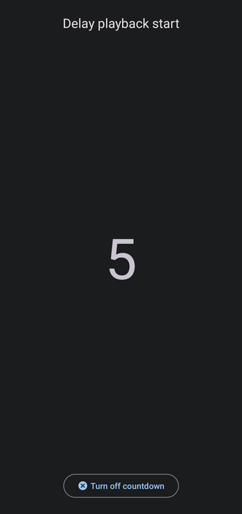 Five-second countdown before playback starts