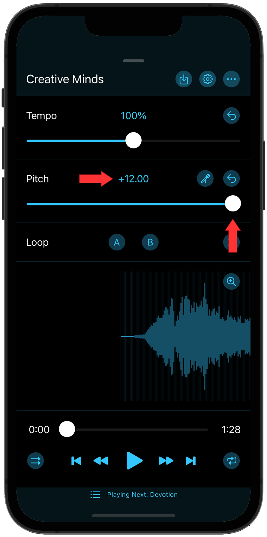 Maximum pitch shift