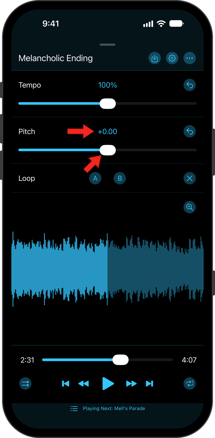 Maximum pitch shift
