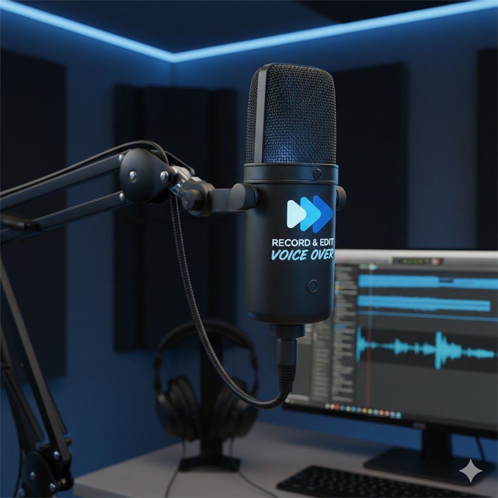 Microphone in a home studio with Music Speed Changer