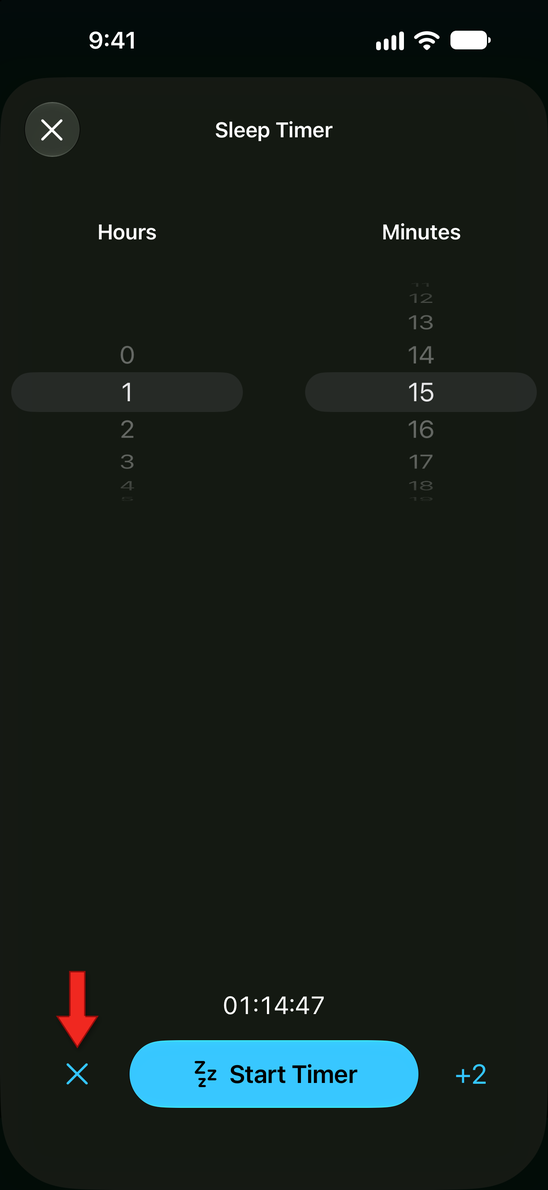 Cancel the timer or add two minutes