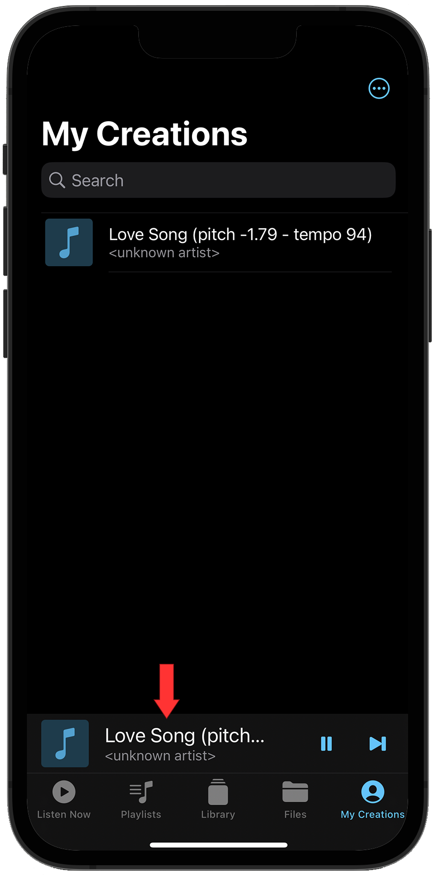 Playing a track from My Creations