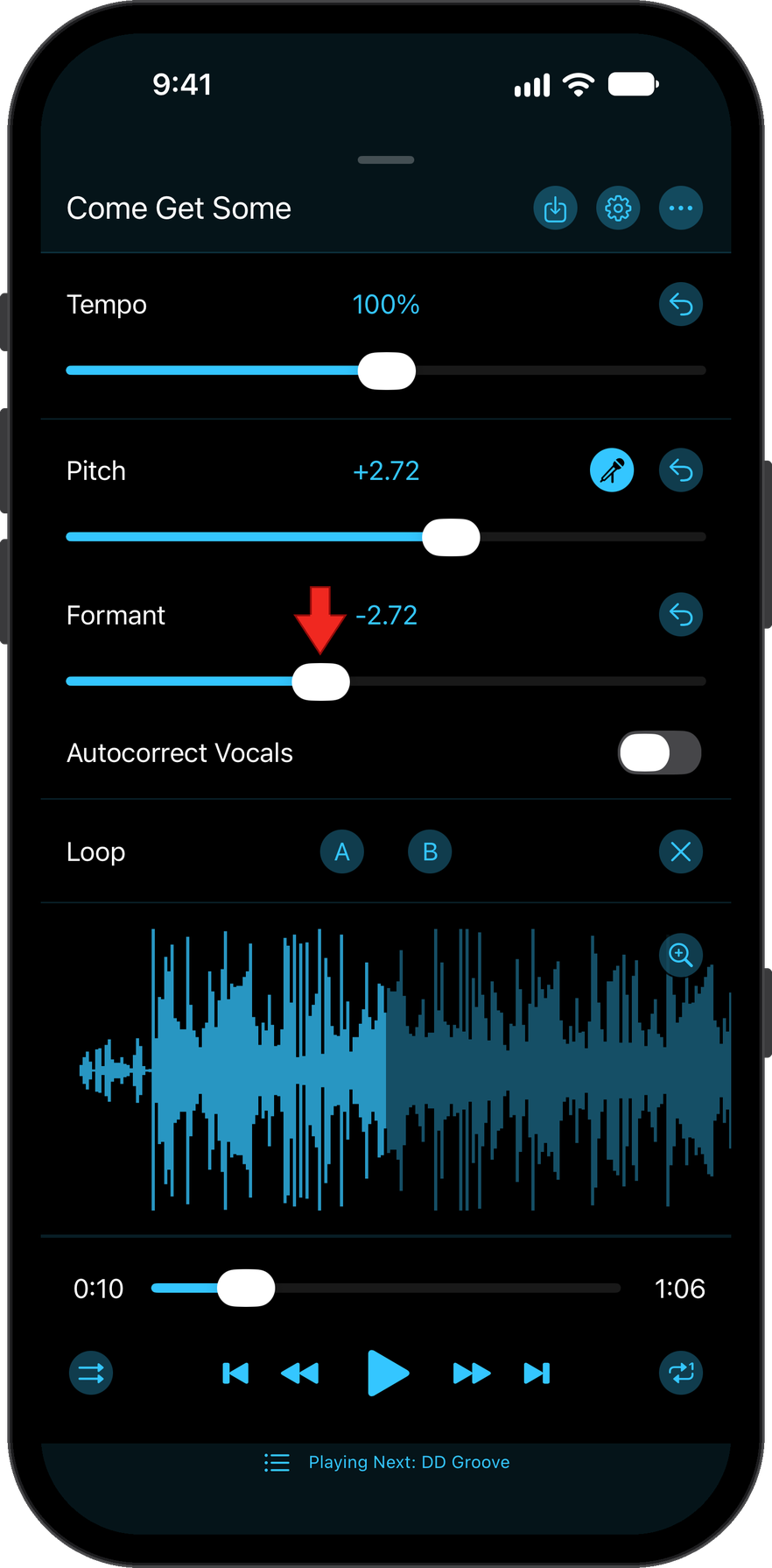 Independent formant controls