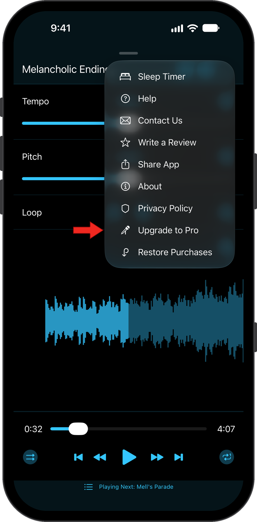 Select upgrade to Pro