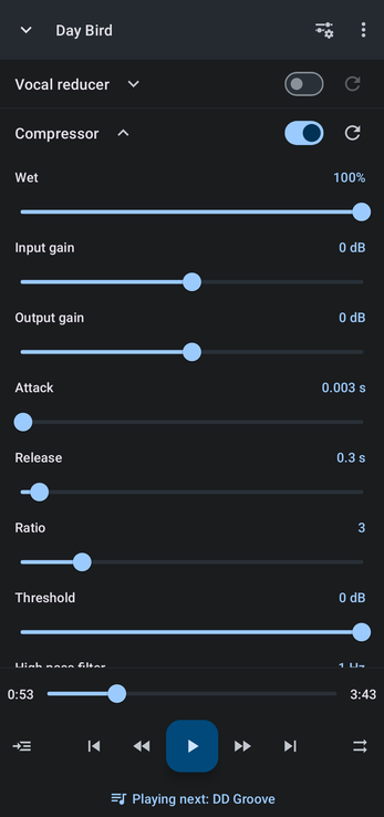 Compressor settings