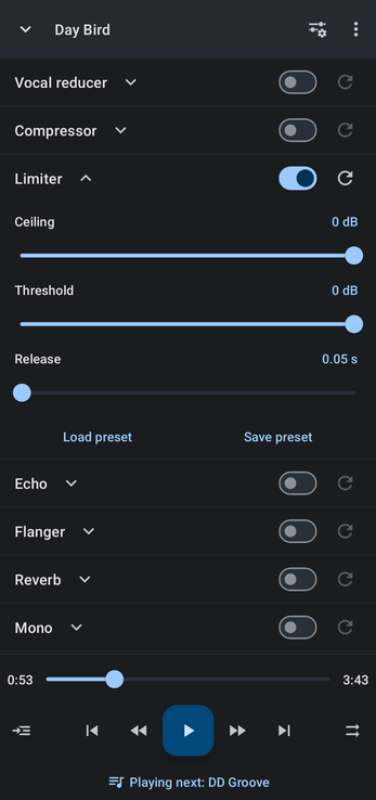 Limiter settings